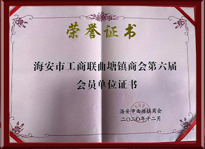 第六屆會員單位證書